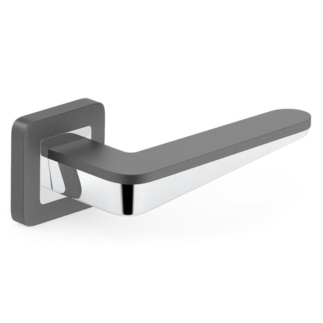 Klamka Duo grafit/chrom do drzwi wewnętrznych Moderno Doors