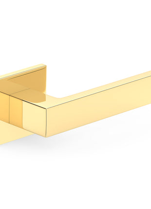 Klamka Cube Slim mosiądz błyszczący do drzwi wewnętrznych Moderno Doors