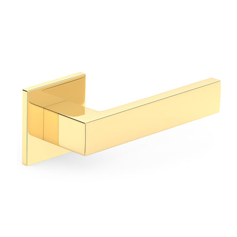 Klamka Cube Slim mosiądz błyszczący do drzwi wewnętrznych Moderno Doors